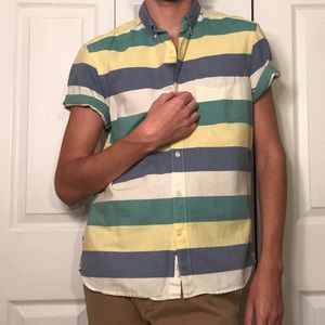 H&M Striped Short Sleeve Button-Up